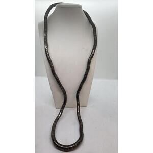 Vintage Flexible Silver Tone Tubular Coil Necklace Bracelet Snake Chain Wrap